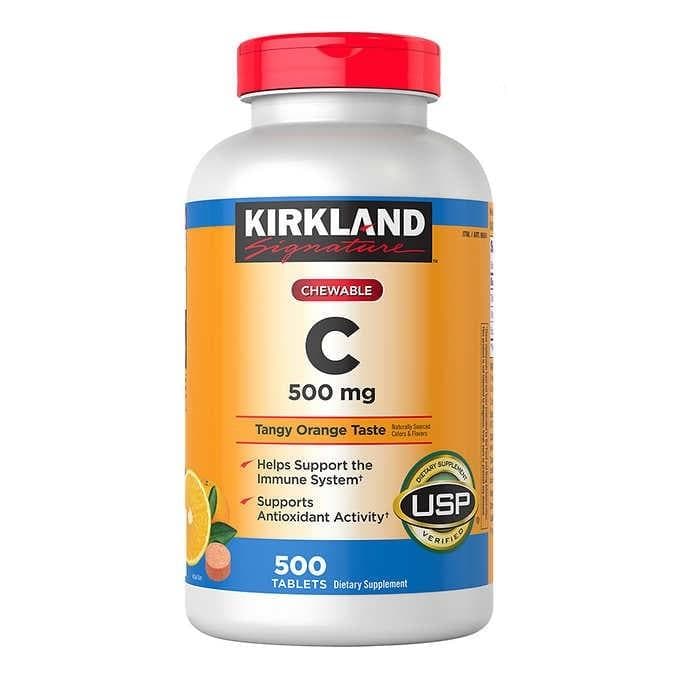 Viên ngậm bổ sung Vitamin C Kirkland Chewable C 500mg (500 viên)