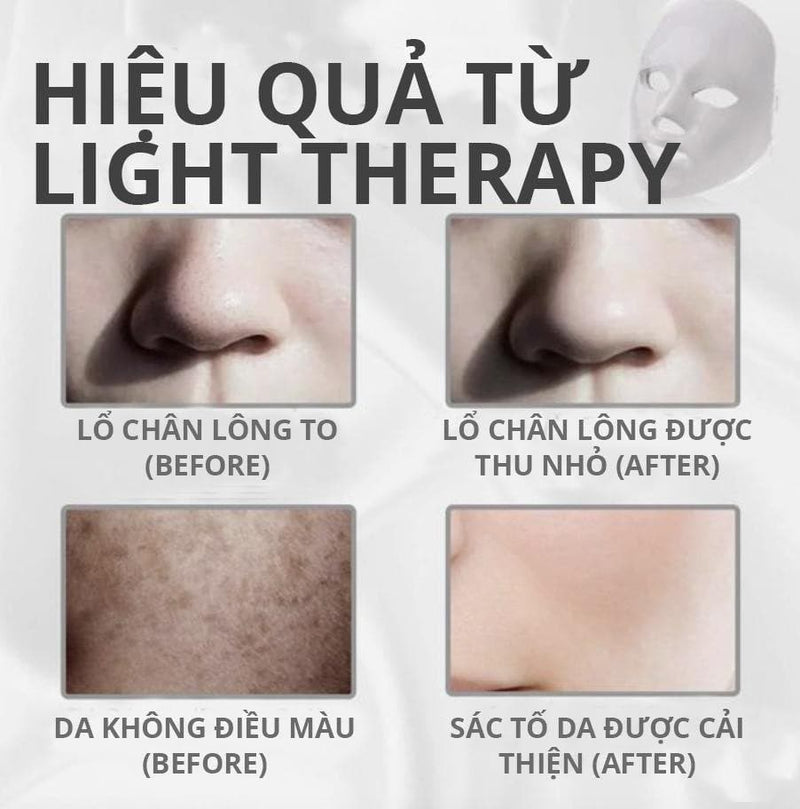 Mặt Nạ Ánh Sáng Sinh Học Light Therapy 7 color LED skincare + Trị mụn