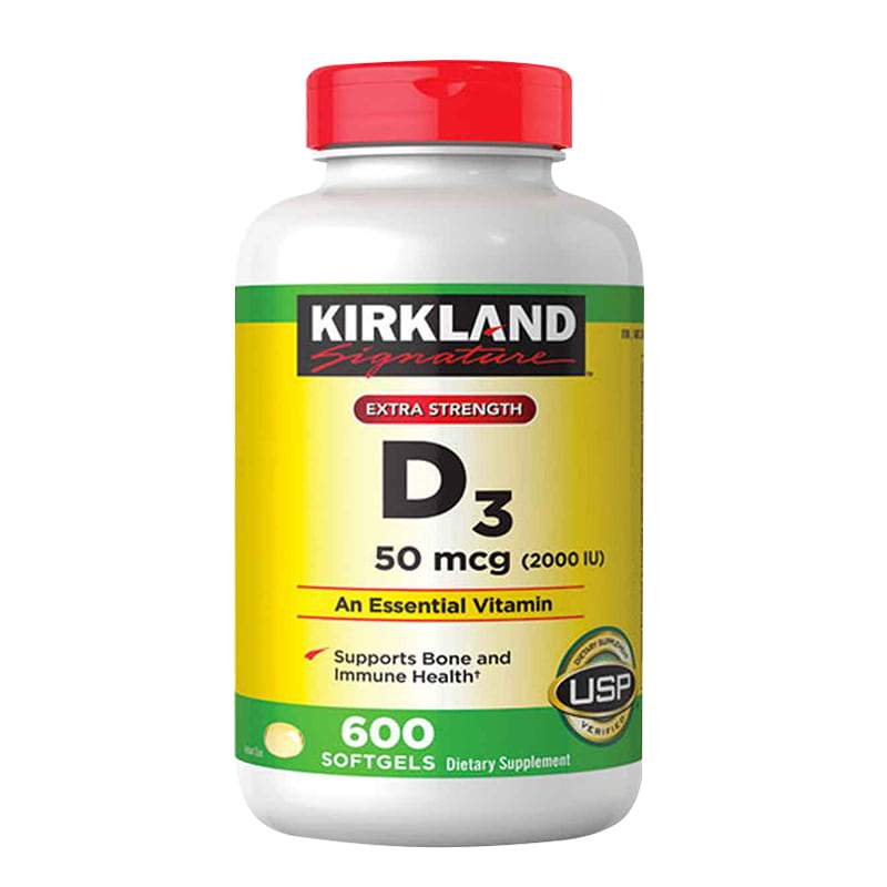 Viên uống Kirkland Signature Expect More Extra Strength D3 50 mcg (600 viên)