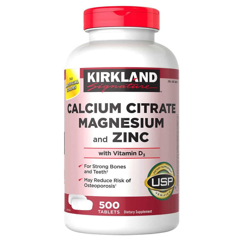Viên Uống Kirkland Calcium Citrate Magnesium and Zinc With Vitamin D3 (500 viên)