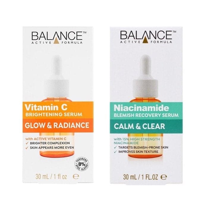 Combo "NGỪA MỤN & GIẢM THÂM" Serum Balance Vitamin C và Niacinamide (30ml x2)